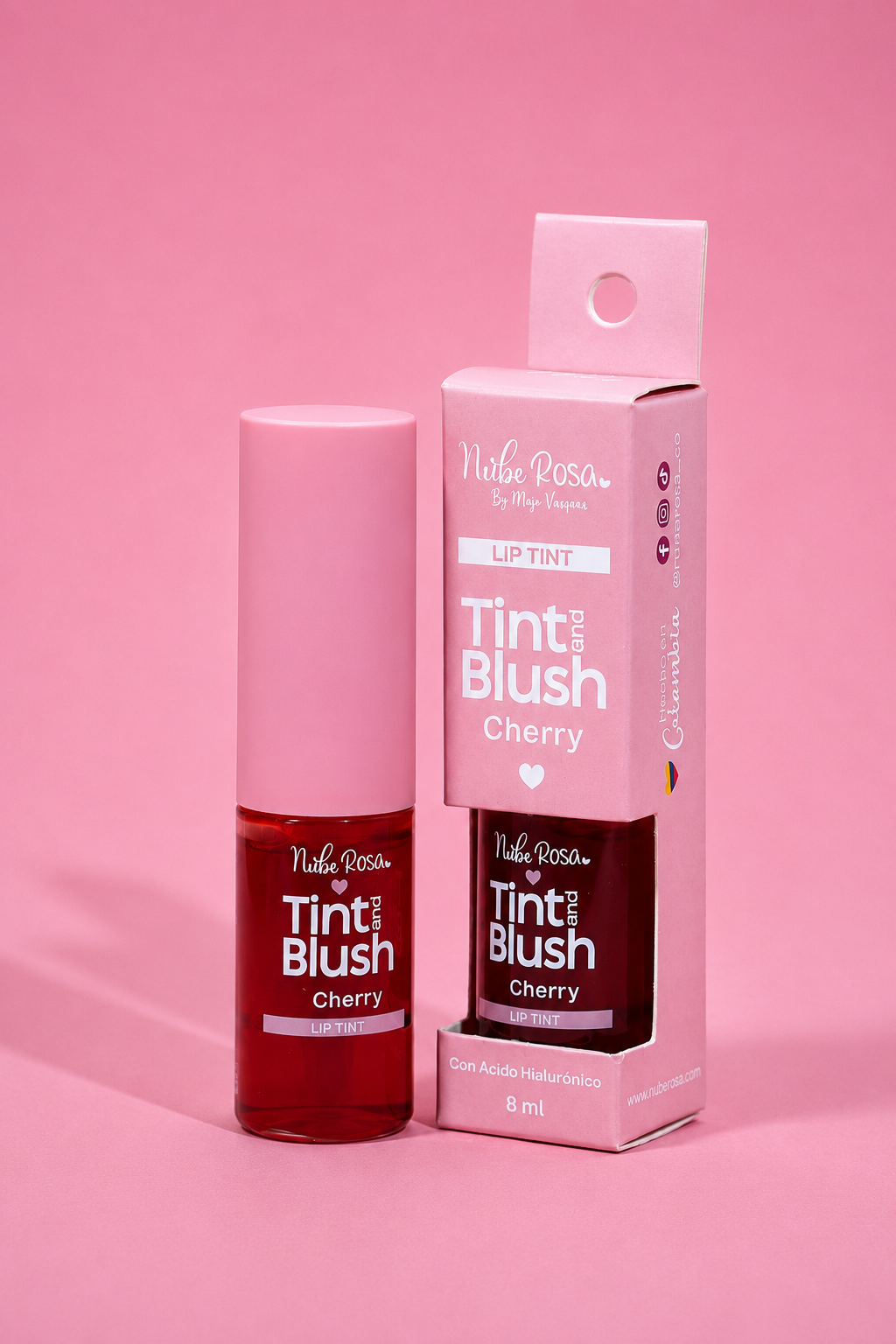 TINTA DE LABIOS TINT AND BLUSH CHERRY NUBE ROSA 8ML